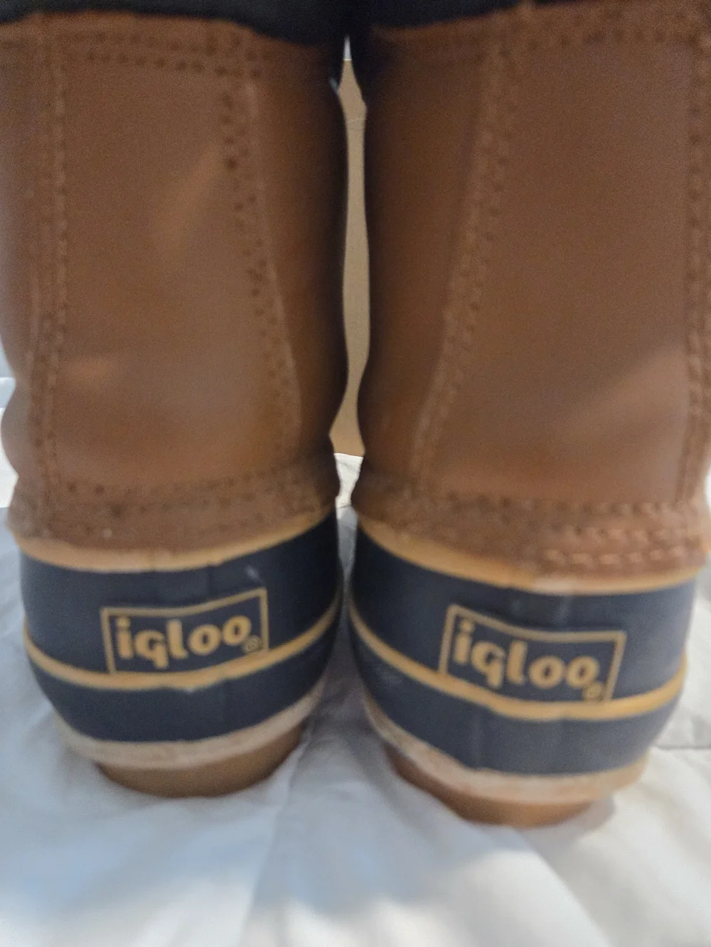 Igloo Brown and Black Womens Waterproof Duck Boots with Yellow Laces